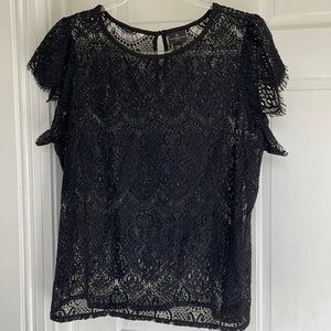 Worthington, XL Petite, black lace top
